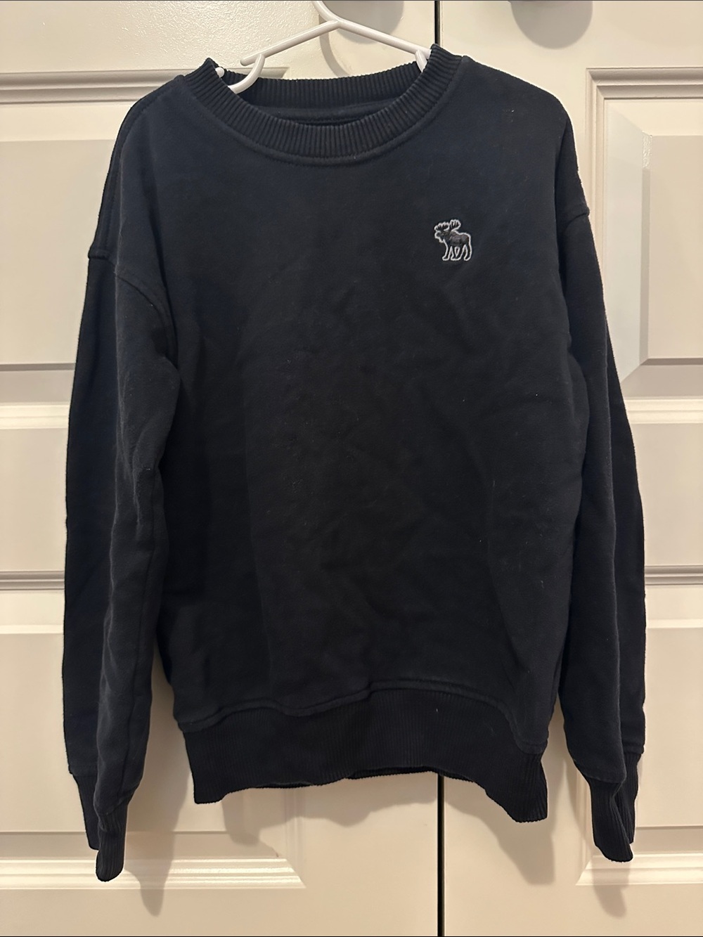 abercrombie kids Black Crewneck Sweatshirt with Moose Logo
